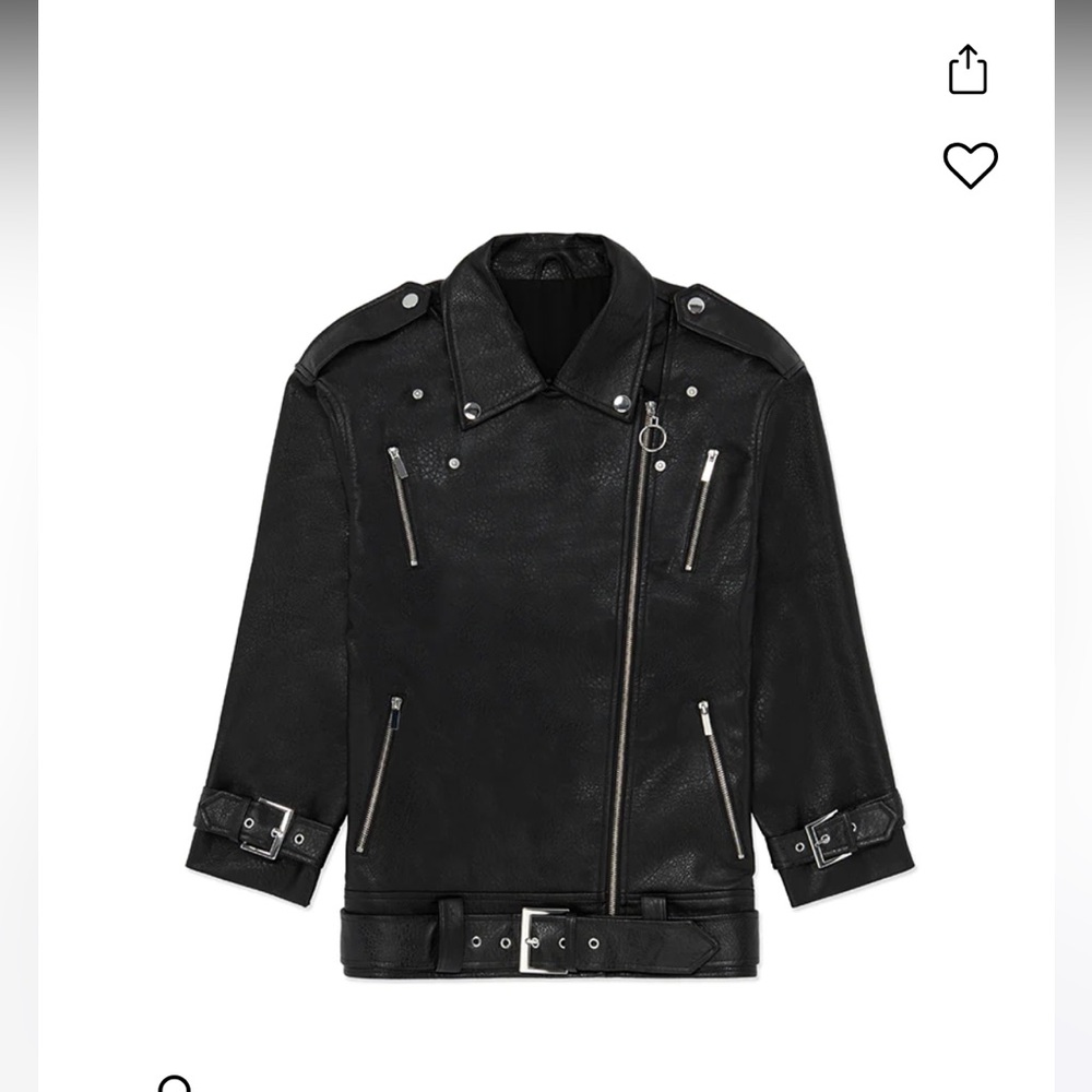 WeWoreWhat oversized leather moto jacket NWT, size XS